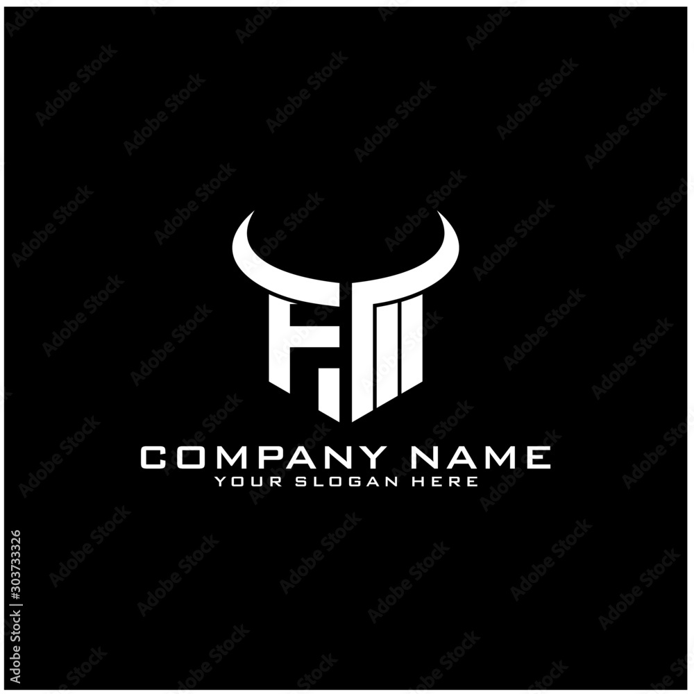 Letter FM logo icon design template elements Letter FM logo icon design template elements
