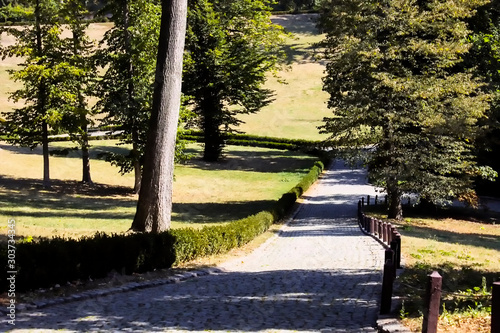 Autumn path in the park a sofiyevka. photo