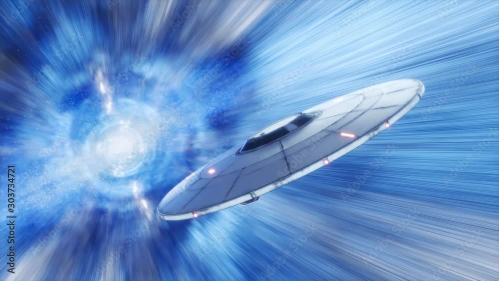 Unidentified Flying Object (UFO) flying through the stars with hyperspeed. 4KHD Unidentified Flying Object (UFO) flying through the stars with hyperspeed. 4KHD