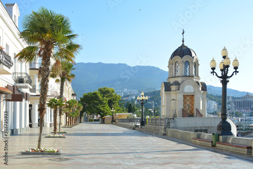 Crimea. Yalta. Early morning on the waterfront