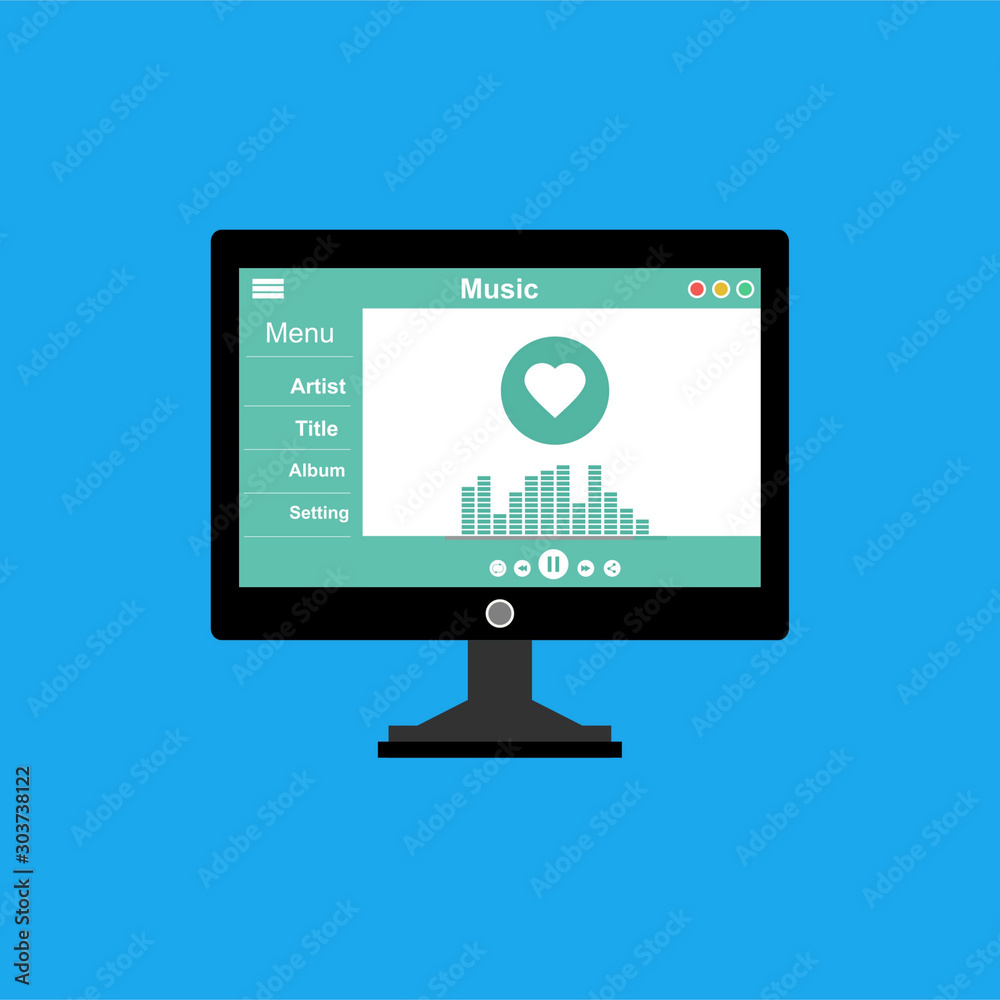 UI design concept with icons and web elements for mobile music application isolated vector illustration. easy to use and highly customizable. UI design concept with icons and web elements for mobile music application isolated vector illustration. easy to use and highly customizable.