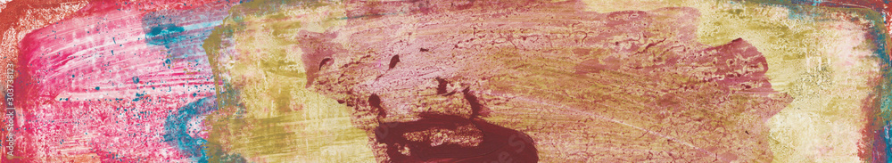 Fototapeta premium color texture banner background - painting palette - red, blue, green カラーテクスチャ バナー背景 パレット 赤・青・緑