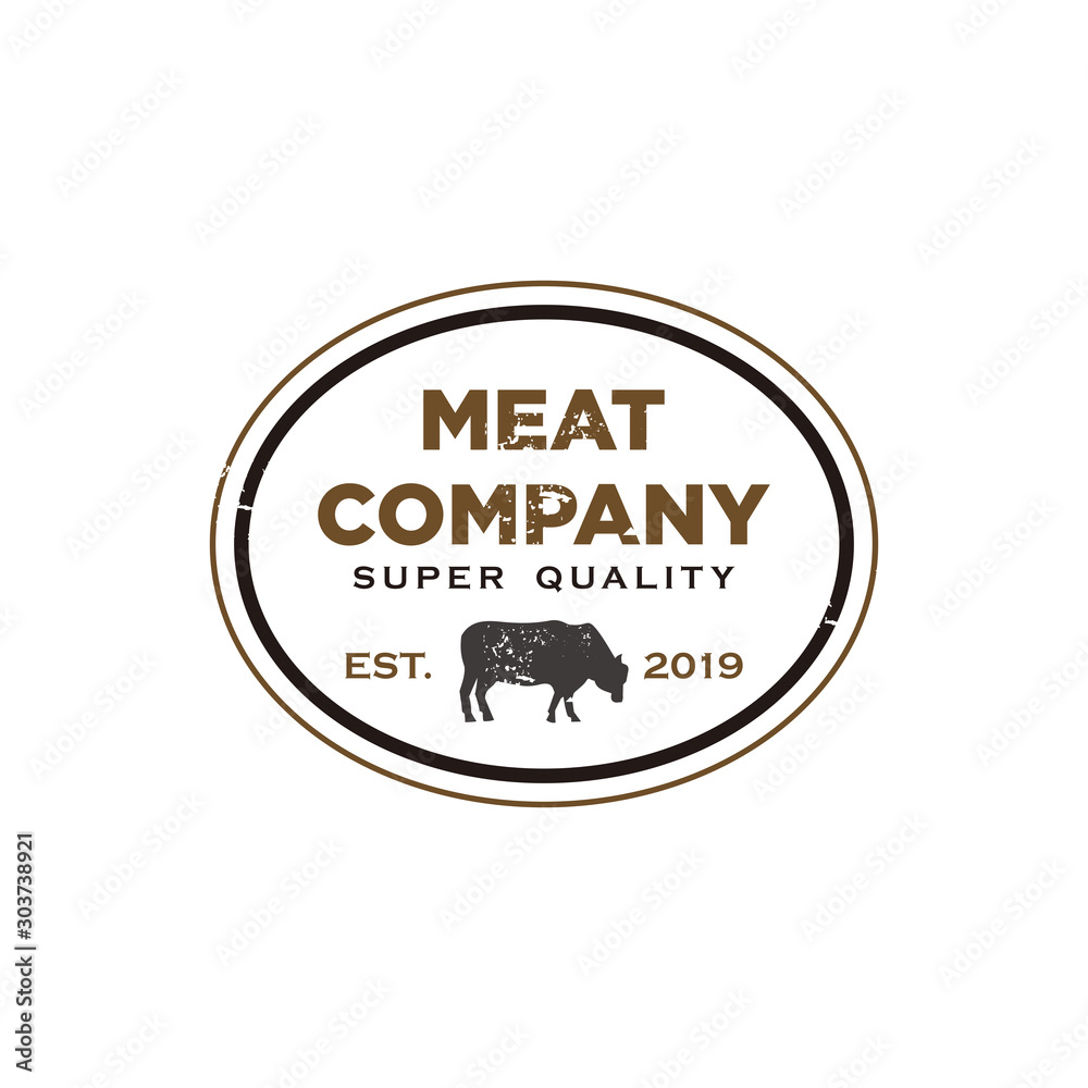 Meat Company Logo, Beef Company Logo Stock Vector | Adobe Stock