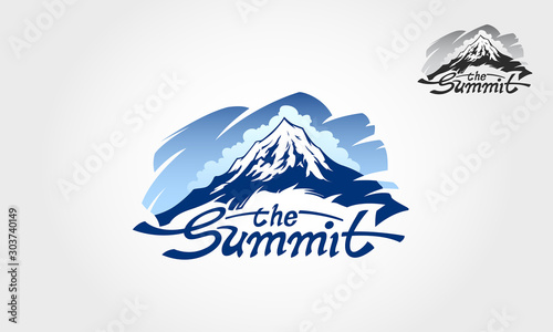 The Summit is a minimal vector logo template. Suitable for equipment brands, outdoor equipment, shops, nature, mountains, forests, tracks, hiking, rock climbing, business and other.