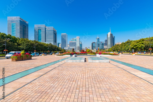 Photography Beautiful scenery of Century Square in Shanghai, China
