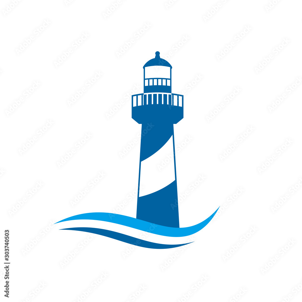 Fotografie Coastal Logo, Light house Logo, Compass Logo