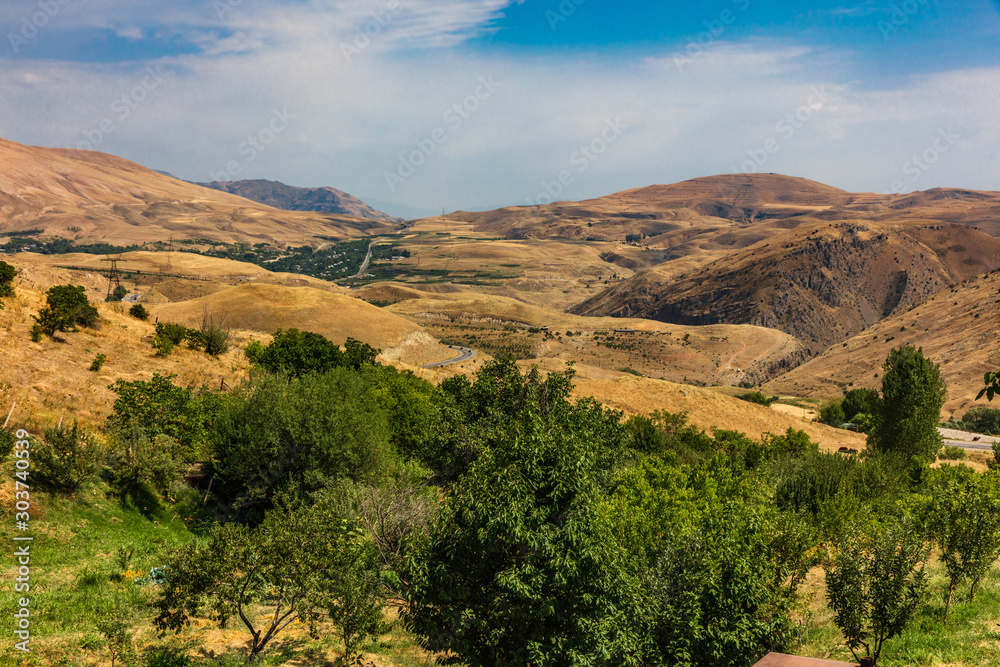 road through the landscape mountains of Vayots Dzor landmark of Armenia eastern Europe