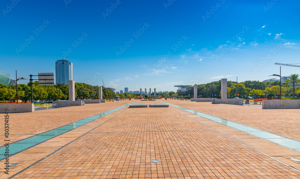 Obraz premium Beautiful scenery of Century Square in Shanghai, China