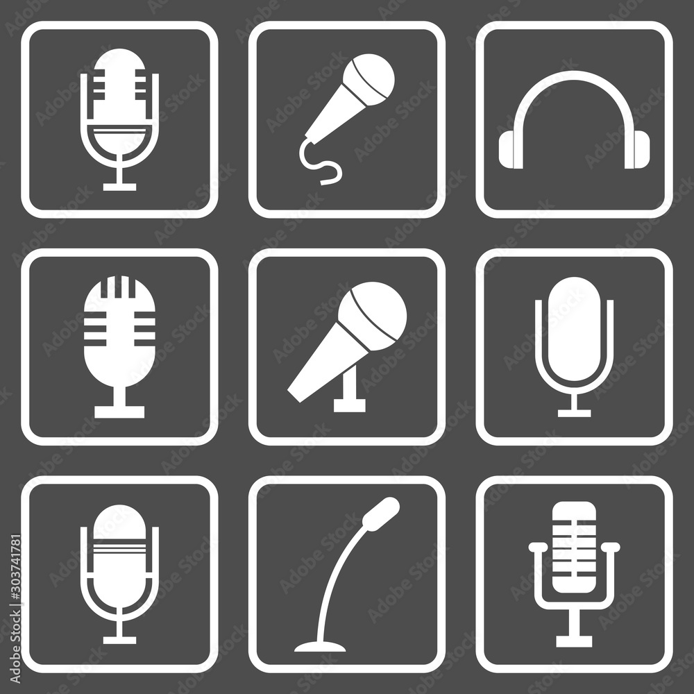 microphone icon set vector design symbol microphone icon set vector design symbol