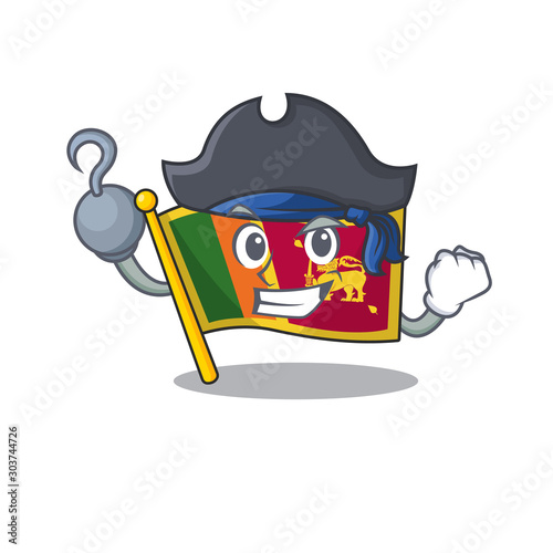 Mascot flag sri lanka with in pirate character