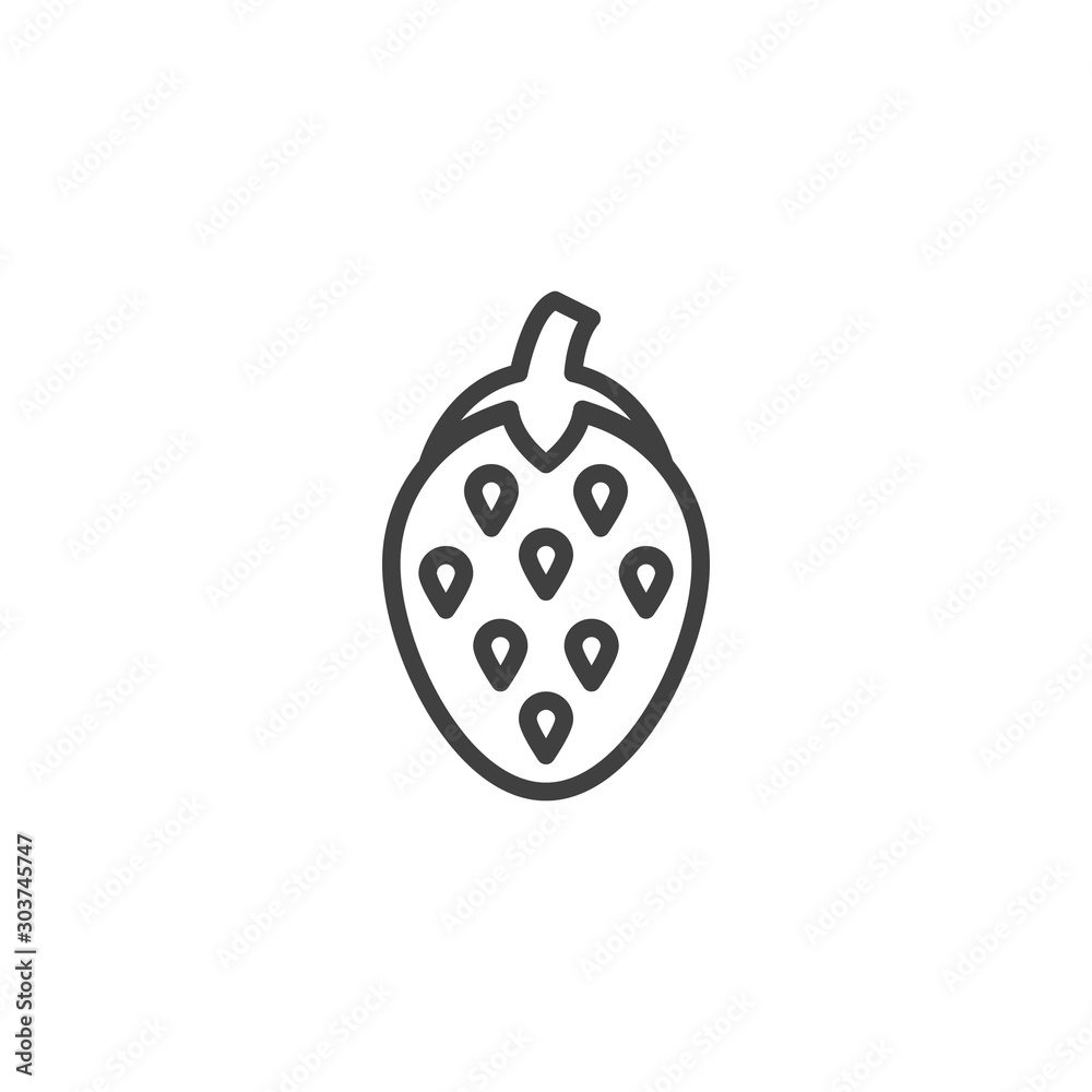 Strawberry line icon. linear style sign for mobile concept and web design. Strawberry berry outline vector icon. Symbol, logo illustration. Vector graphics Strawberry line icon. linear style sign for mobile concept and web design. Strawberry berry outline vector icon. Symbol, logo illustration. Vector graphics