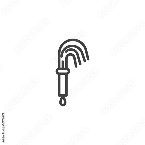 Leather whip line icon. linear style sign for mobile concept and web design. Whip sex toy outline vector icon. Symbol, logo illustration. Vector graphics