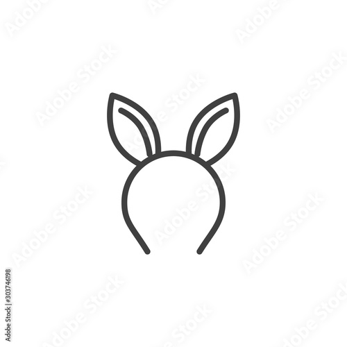 Bunny ear, sex toy line icon. linear style sign for mobile concept and web design. Rabbit ears outline vector icon. Symbol, logo illustration. Vector graphics