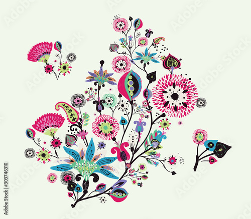 Seamless floral background paisley for textiles, wallpaper