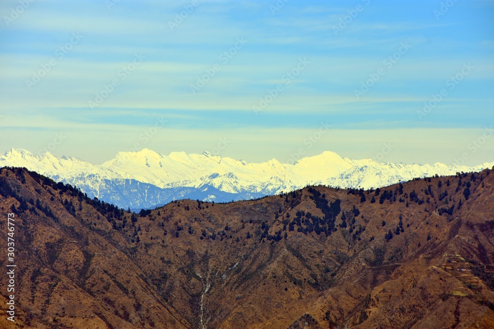 View of snowy mountains View of snowy mountains