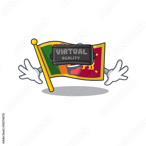 Cartoon flag sri lanka isolated in character virtual reality