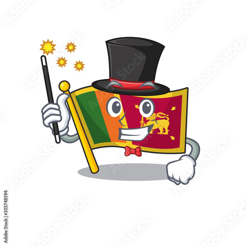 Magician character on the cartoon flag sri lanka