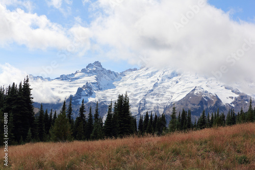 View of Mount Rainier, Cascade Mountains, Washington State, USA
