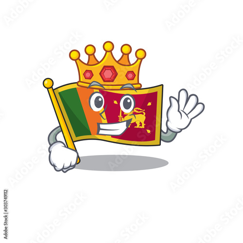 King character on the cartoon flag sri lanka