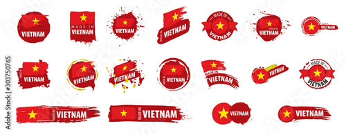 Vietnam flag, vector illustration on a white background