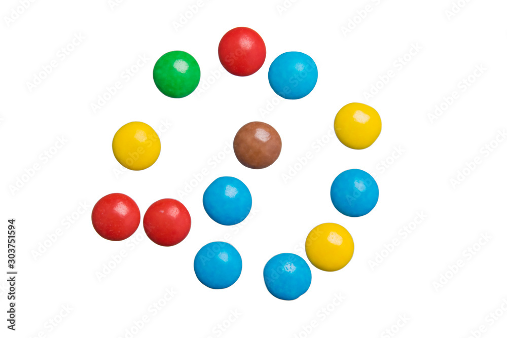 on a white background, close-up, confectionery, colorful candy on a white background, close-up, confectionery, colorful candy