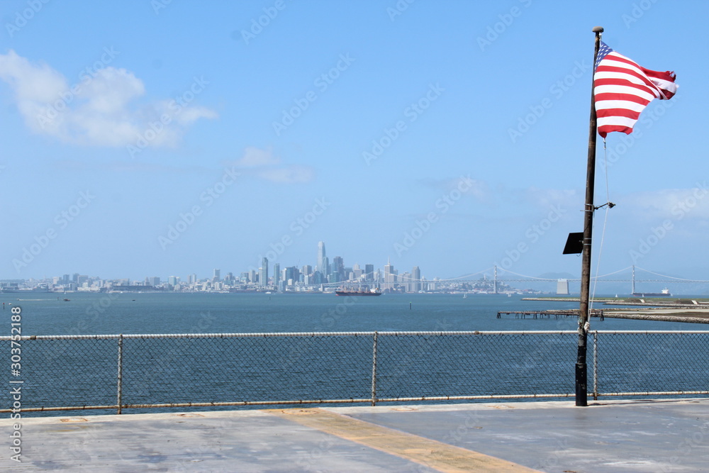 Fototapeta premium american flag in the wind