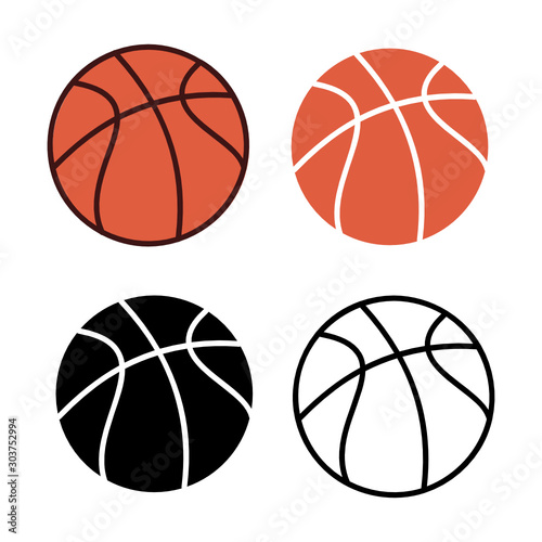 Set of basketball vector illustration.