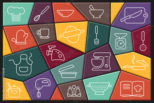 Cooking Icon set. Linear icons with editable stroke