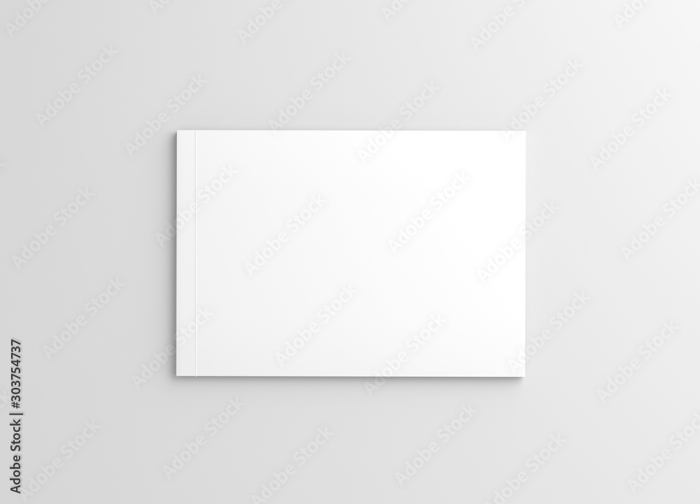 US Letter Landscape Horizontal Magazine White Blank Mockup US Letter Landscape Horizontal Magazine White Blank Mockup