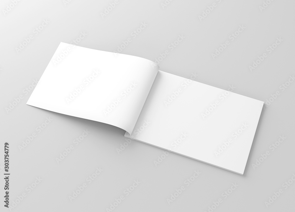 US Letter Landscape Horizontal Magazine White Blank Mockup US Letter Landscape Horizontal Magazine White Blank Mockup