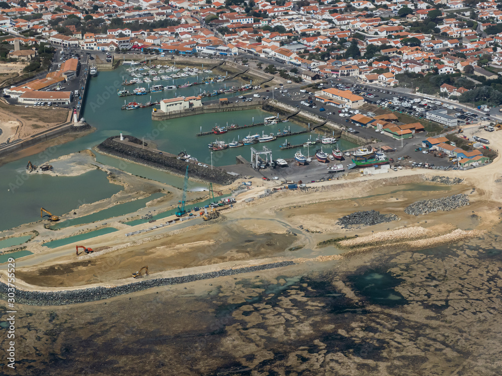 vue aérienne du port de La Cotinière sur l'île d'Oléron en France