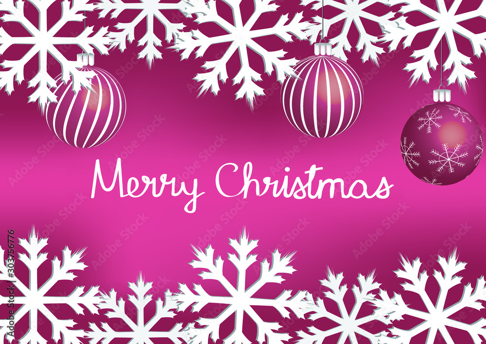 Pink Christmas card. vector illustration Pink Christmas card. vector illustration