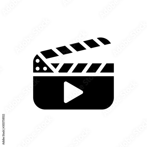 clapper board  icon trendy flat design