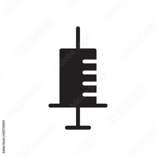 flat black glyph injection icon. Logo element illustration. injection design. vector eps 10 . injection  concept. Can be used in web and mobile . trendy simple style.