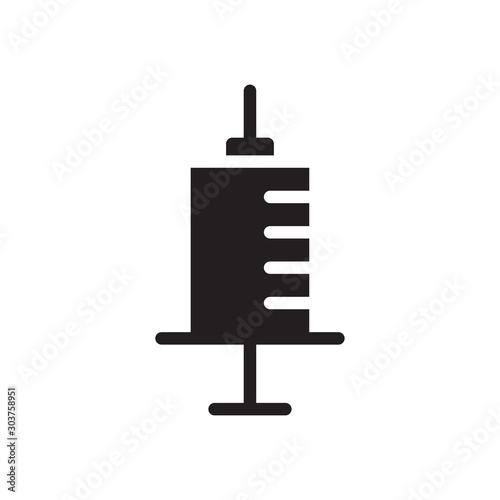 flat black glyph injection icon. Logo element illustration. injection design. vector eps 10 . injection concept. Can be used in web and mobile . trendy simple style.