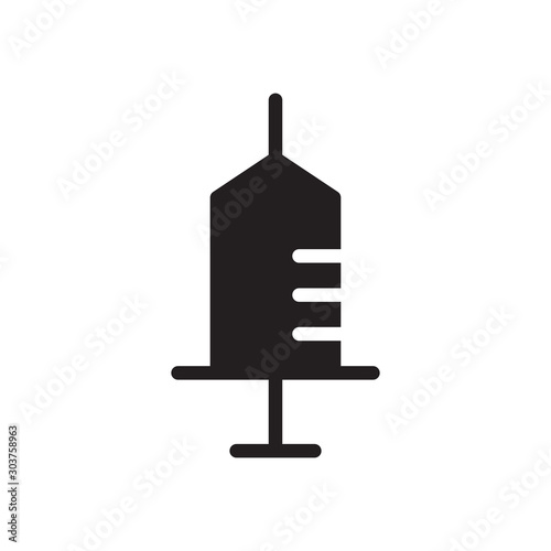 flat black glyph injection icon. Logo element illustration. injection design. vector eps 10 . injection  concept. Can be used in web and mobile . trendy simple style.