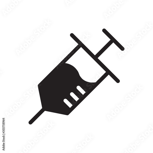 flat black glyph injection icon. Logo element illustration. injection design. vector eps 10 . injection  concept. Can be used in web and mobile . trendy simple style.
