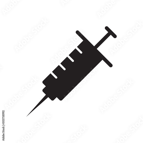 flat black glyph injection icon. Logo element illustration. injection design. vector eps 10 . injection  concept. Can be used in web and mobile . trendy simple style.