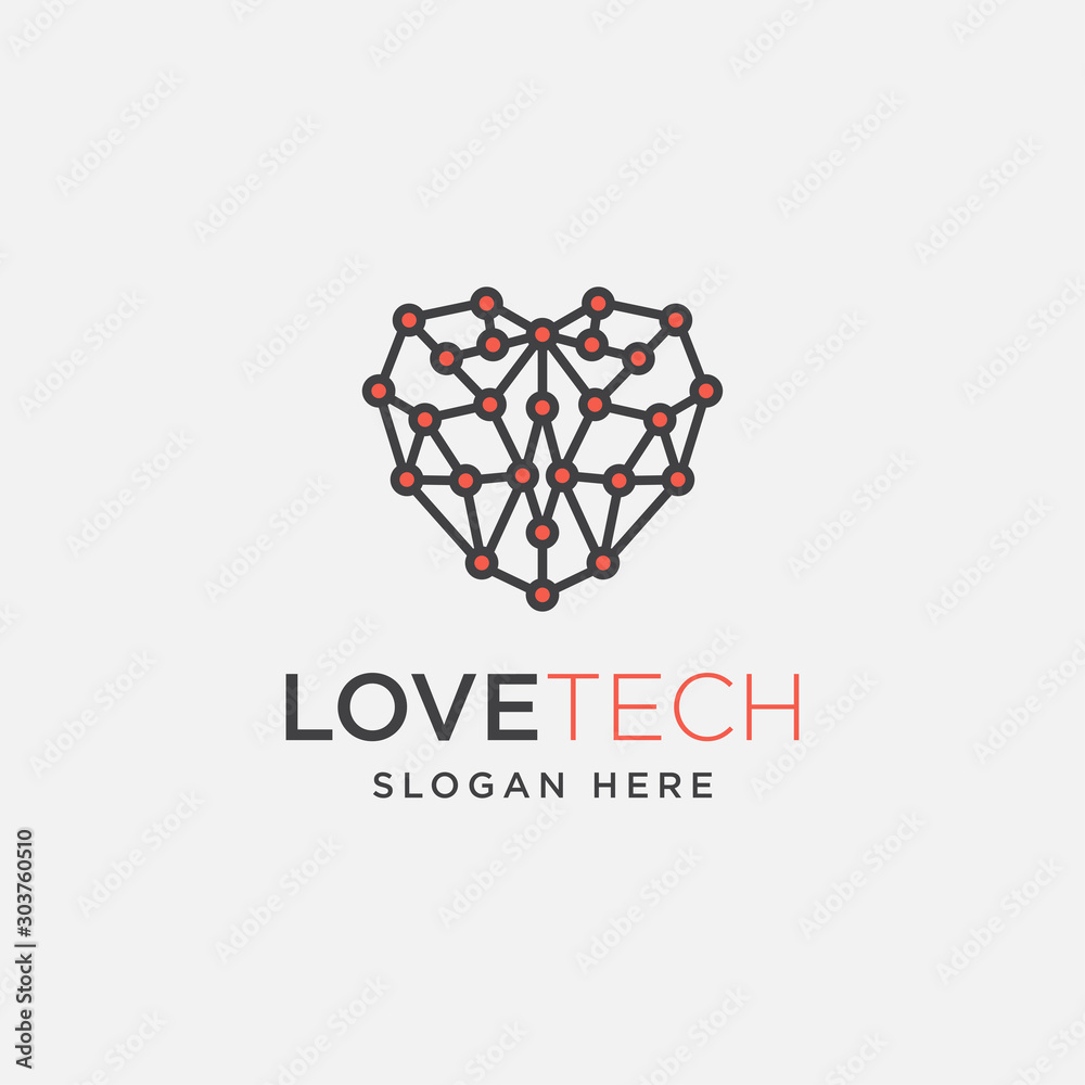 Fototapeta premium love linear logo template vector