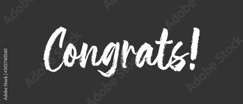 Congrats lettering. Handwritten modern calligraphy. Vector illustrated letters for congratulations design.