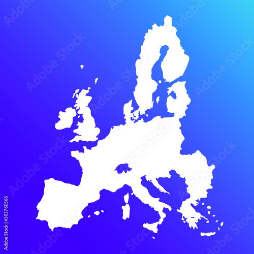European Union colorful vector map silhouette