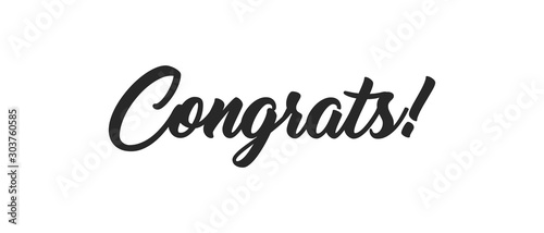 Congrats lettering. Handwritten modern calligraphy. Vector illustrated letters for congratulations design.