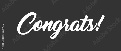 Congrats lettering. Handwritten modern calligraphy. Vector illustrated letters for congratulations design.