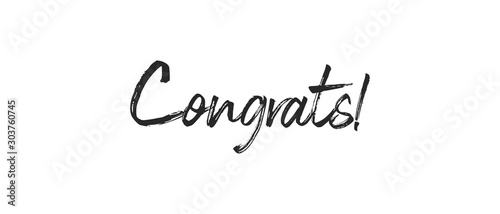 Congrats lettering. Handwritten modern calligraphy. Vector illustrated letters for congratulations design.