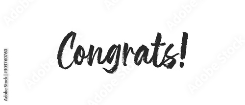 Congrats lettering. Handwritten modern calligraphy. Vector illustrated letters for congratulations design.