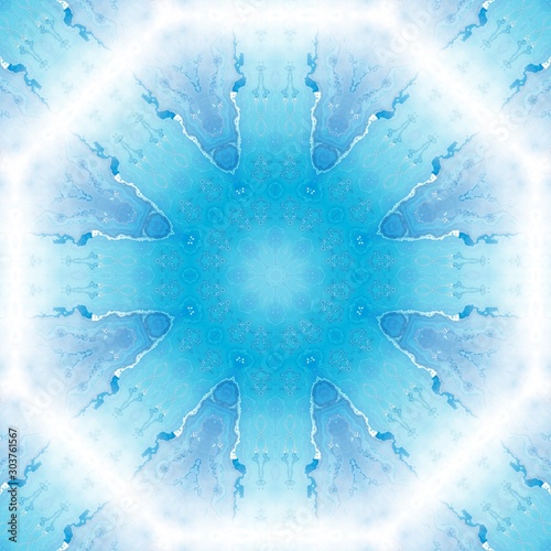 blue pattern kaleidoscope a...