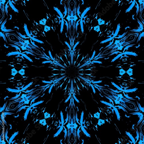 blue dark pattern kaleidosc...
