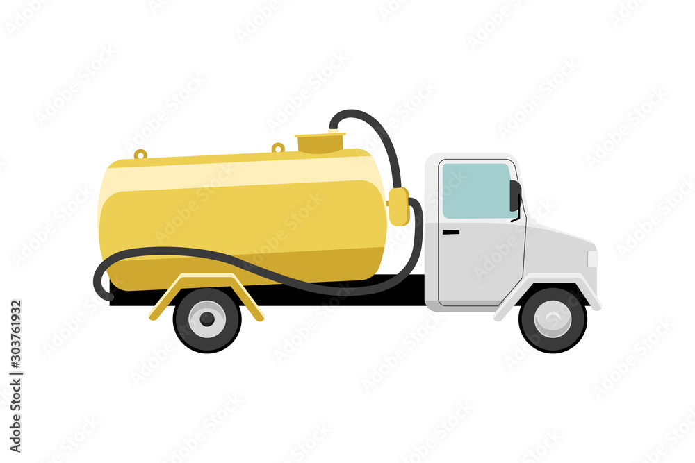 Septic Truck Vector Illustration Vacuum Truck For Sewage Sludge Transportation Stock 