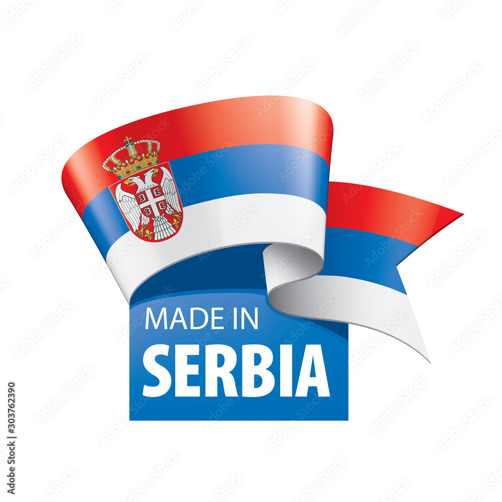 Serbia flag, vector illustration on a white background Serbia flag, vector illustration on a white background