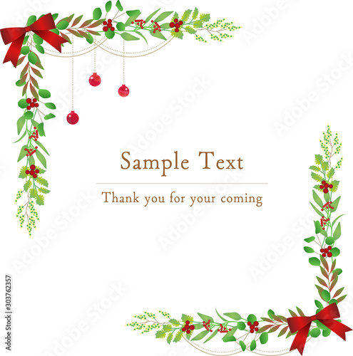 ボタニカル イラスト フレーム 植物 Botanical 年末年始 Frame クリスマス Stock Vector Adobe Stock